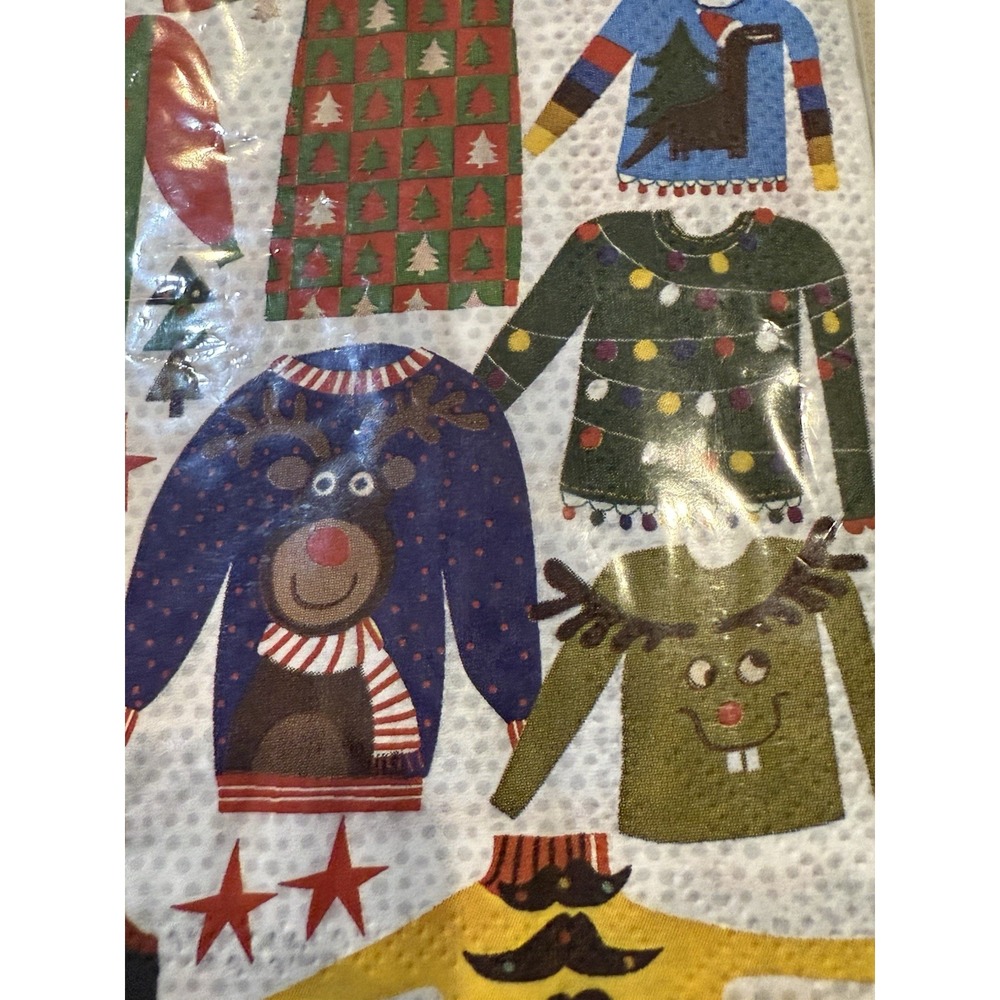 ihr Holiday Christmas Paper Napkins Ugly Christmas Sweaters New Package - Picture 2 of 4